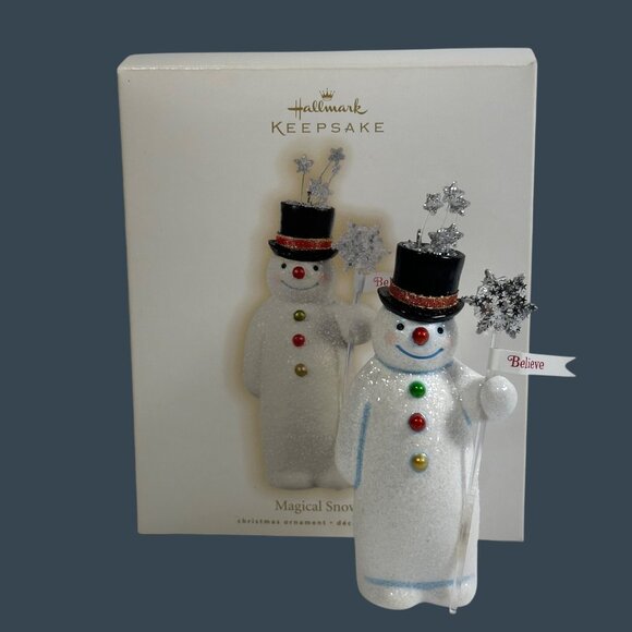Hallmark Keepsake Magical Snowman Ornament 2009 Christmas Decoration Glittery - Picture 1 of 9